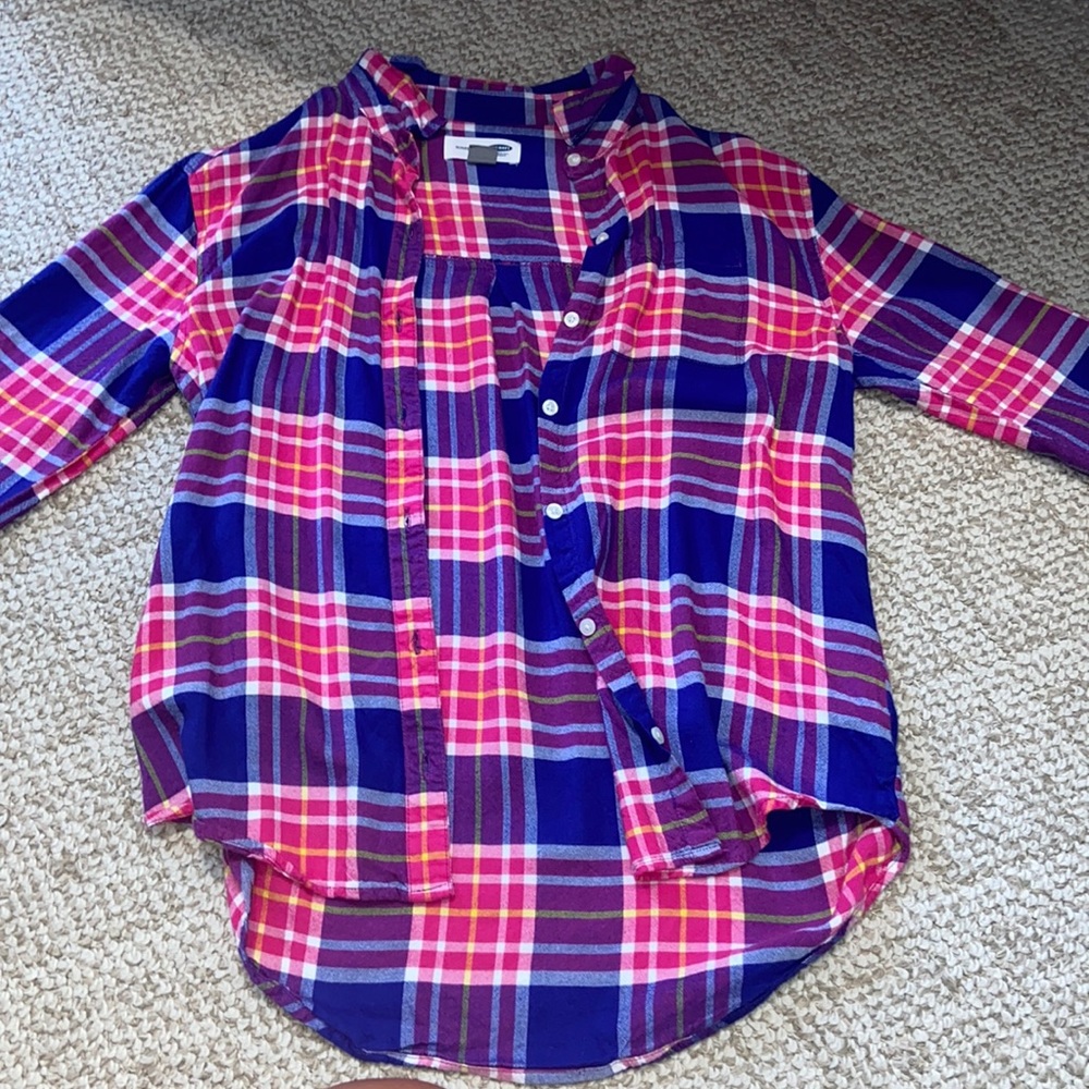Old Navy Colourful Plaid Button Up Long Sleeve